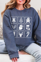 UL190-E3215 Christmas Icons Graphic Sweatshirt $20