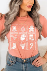 US3001-E3215 Christmas Icons Graphic Tee $12.5