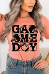US3001-E3073 Distressed Game Day Graphic Tee $12.5