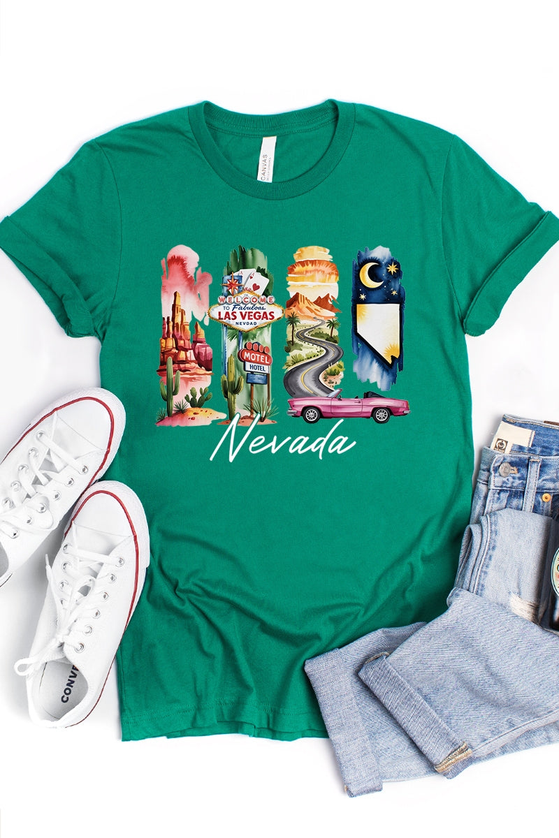US3001P-E3061NV Nevada State Brushstroke Graphic Plus Tee $16