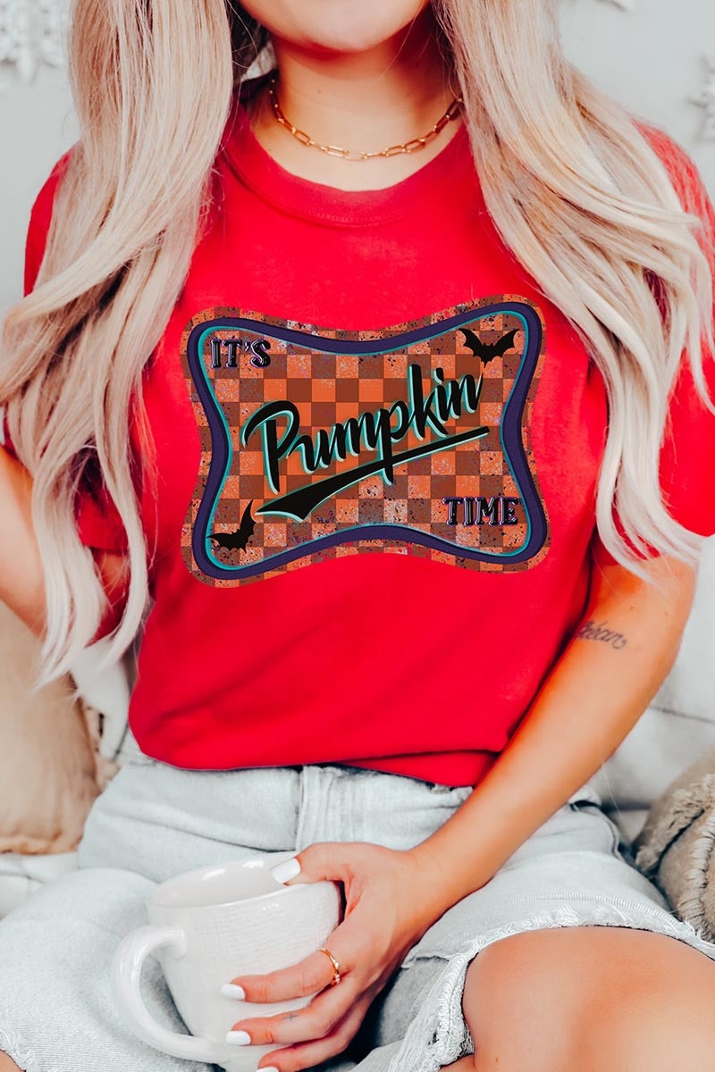 US3001-E3144 Itu2019s pumpkin time Graphic Tee $12.5
