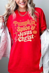 5000P-E3164 Pumpkin Spice & Jesus Graphic Plus Heavy Cotton Tee $12.75