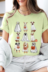 US3001-E3106 Halloween Ghost Dog Graphic Tee $12.5