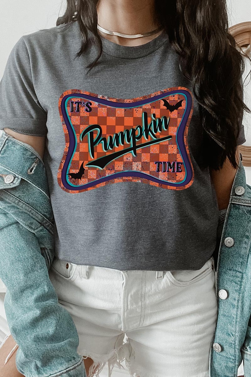US3001-E3144 Itu2019s pumpkin time Graphic Tee $12.5