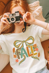 US3001P-E3121 Fall Brushstroke Bow Graphic Plus Tee $16