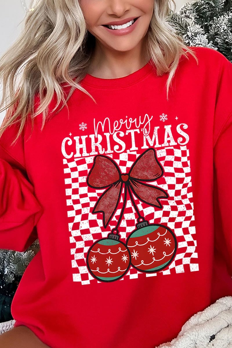 UL180P-E3196 Cherry Ornament Christmas Graphic Plus Sweatshirt $25
