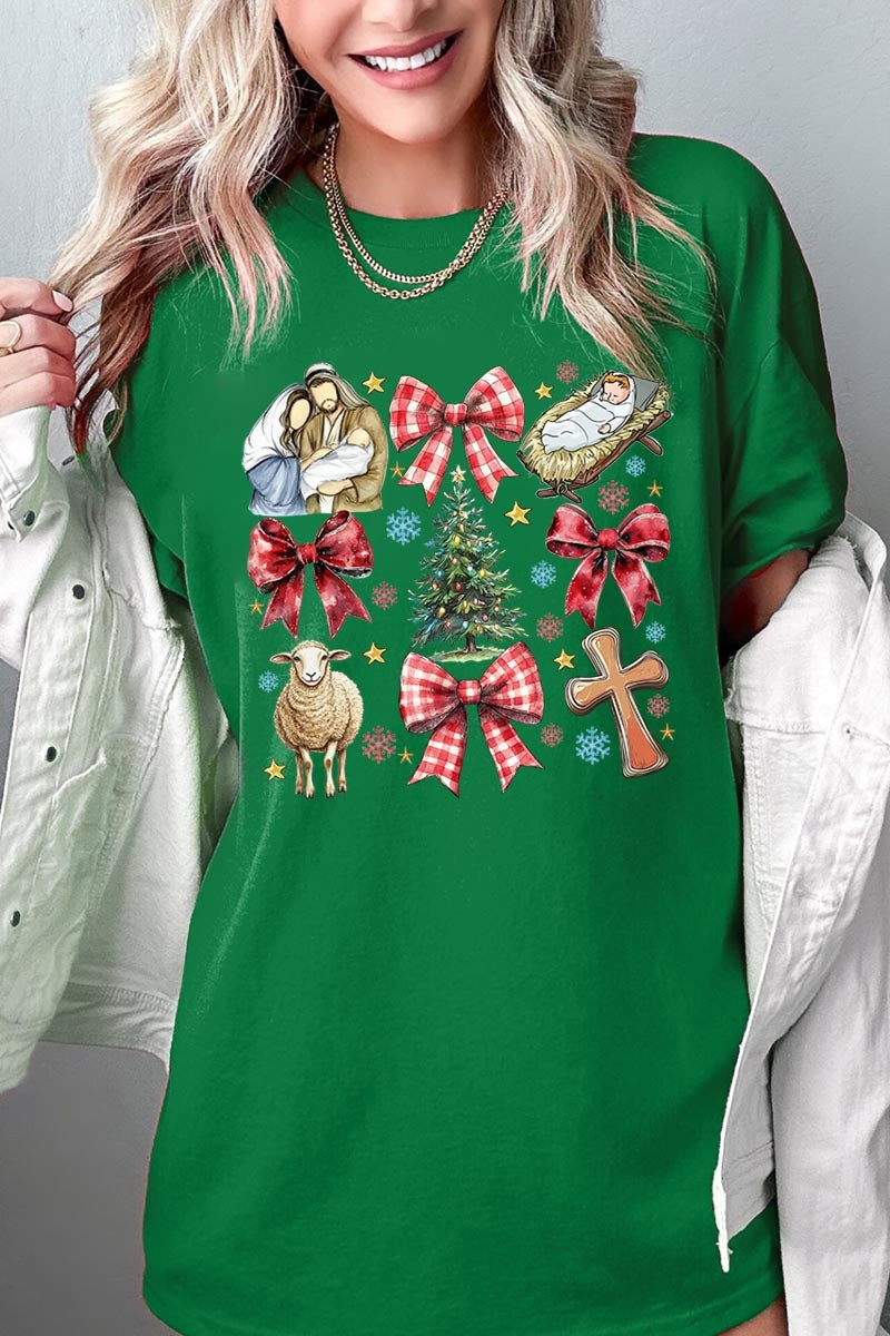 5000P-E3219 Nativity Scene Christmas Graphic Plus Heavy Cotton Tee $12.75