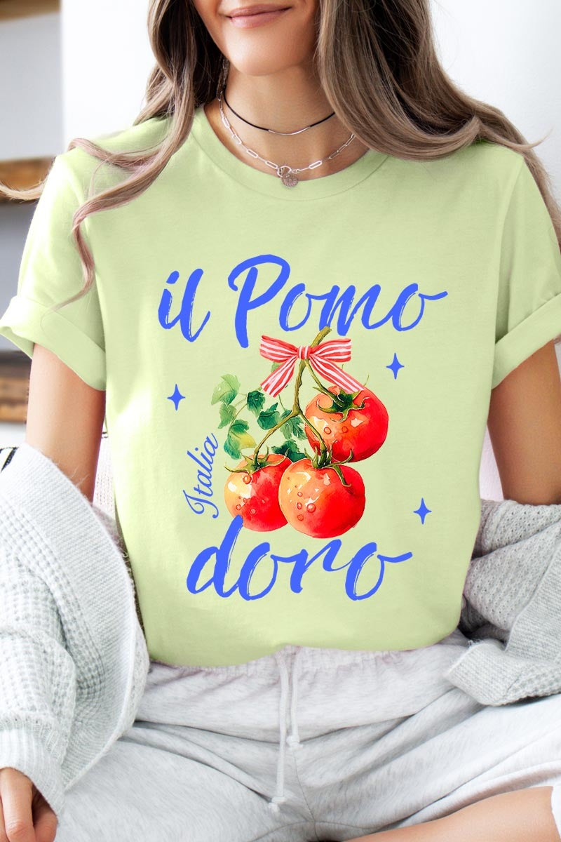 US3001-E3070 Il Pomodoro Tomato Art Graphic Tee $12.5