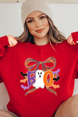 UL180P-E3120 Boo Brushstroke Bow Graphic Plus Sweatshirt $25