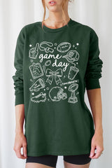 UL240P-E3081 Football Doodles Graphic Plus Long Sleeve Tee $17