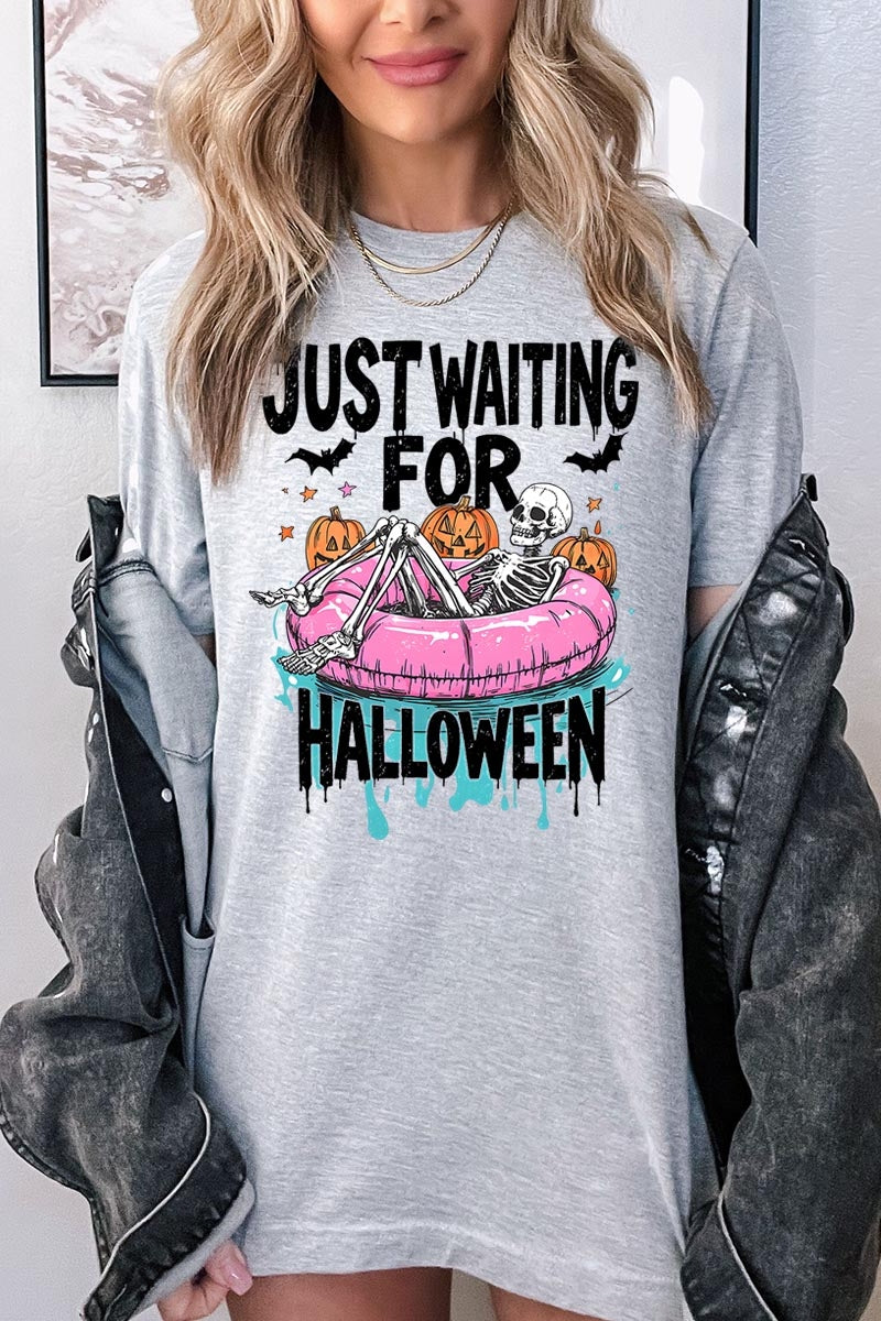 US3001P-E3138 Just Waiting For Halloween Graphic Plus Tee $16