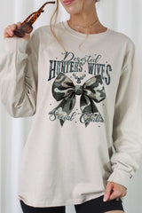 UL240-E3193 Hunters Wives Social Club Graphic Long Sleeve Tee $13.75