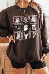 UL180-E3215 Christmas Icons Graphic Sweatshirt $20