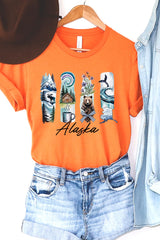 US3001-E3061AK Alaska State Brushstroke Graphic Tee $12.5
