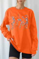 UL240P-E3123 Halloween Skeleton Graphic Plus Long Sleeve Tee $17