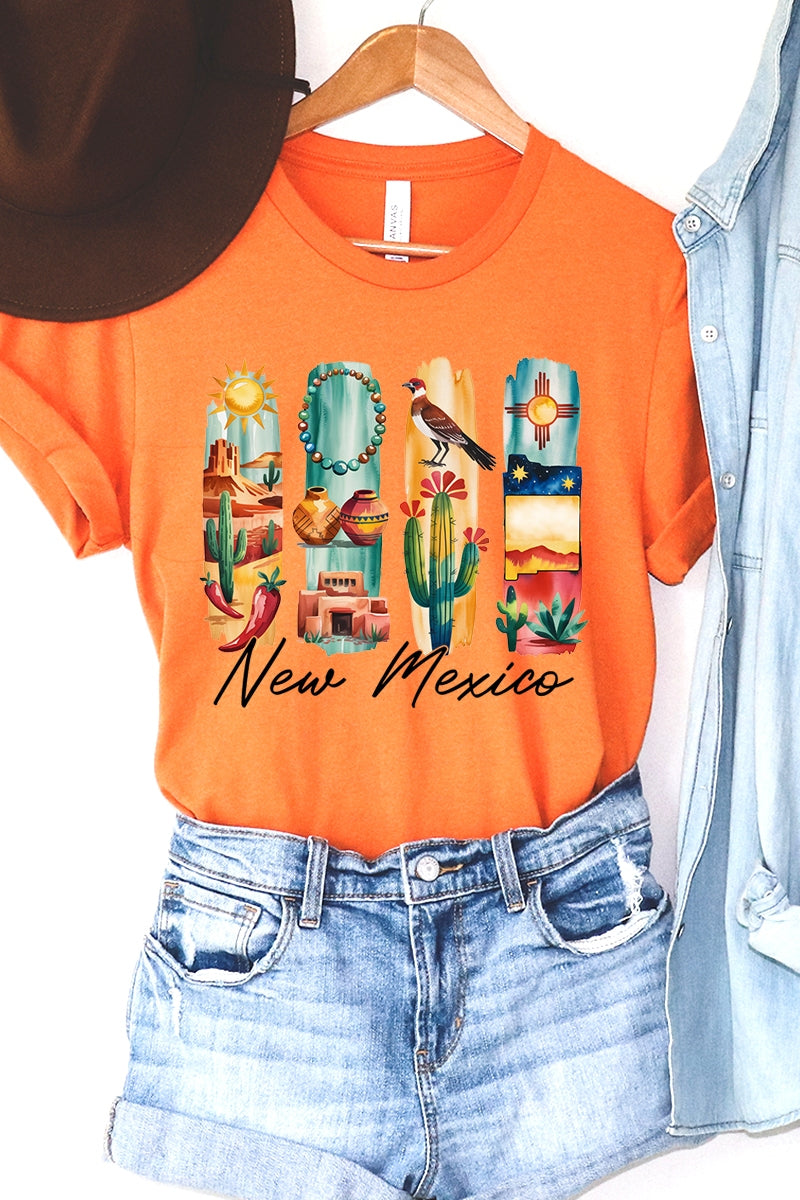 US3001-E3061NM New Mexico State Brushstroke Graphic Tee $12.5