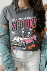 US3001P-E3142 Spooky Skeleton Graphic Plus Tee $16