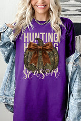 5000-E3190 Hunting Pumpkin Bow Graphic Heavy Cotton Tee $9