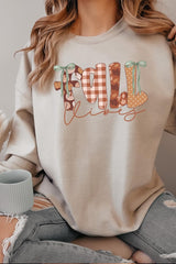 UL180-E3071 Fall Vibes Rustic Script Graphic Sweatshirt $20