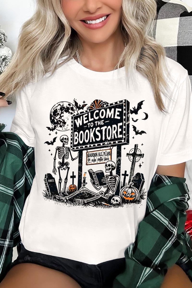 US3001-E3122 Bookstore Halloween Graphic Tee $12.5