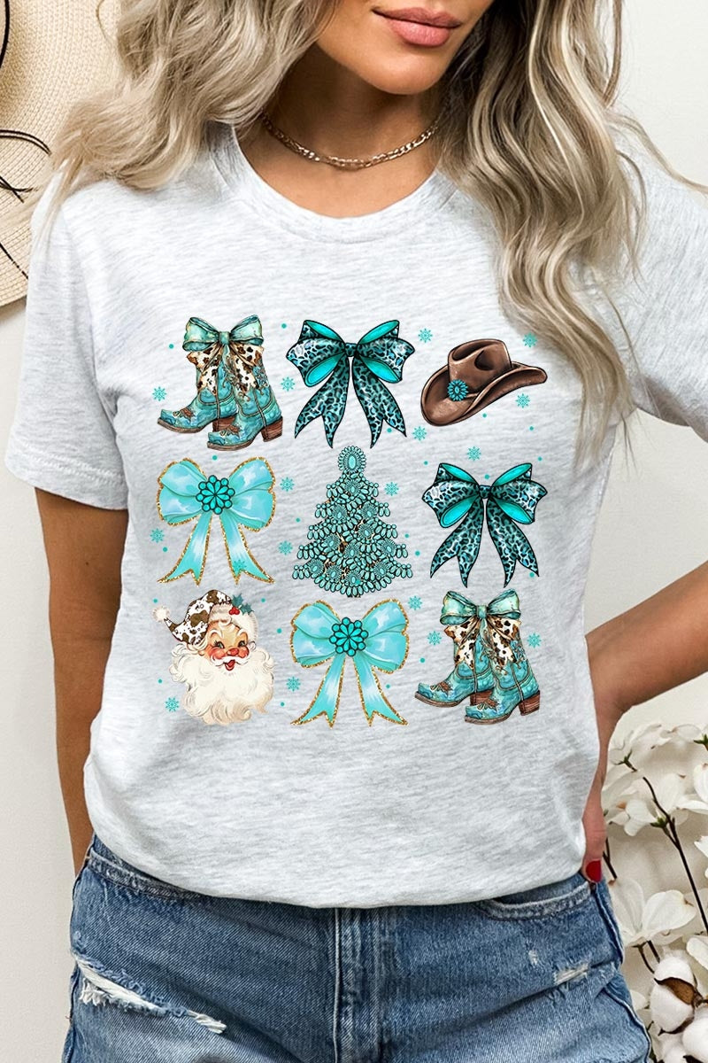 US3001-E3180 Western Christmas Graphic Tee $12.5