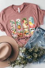 US3001-E3061GA Georgia State Brushstroke Graphic Tee $12.5