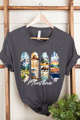 US3001-E3061MT Montana State Brushstroke Graphic Tee $12.5