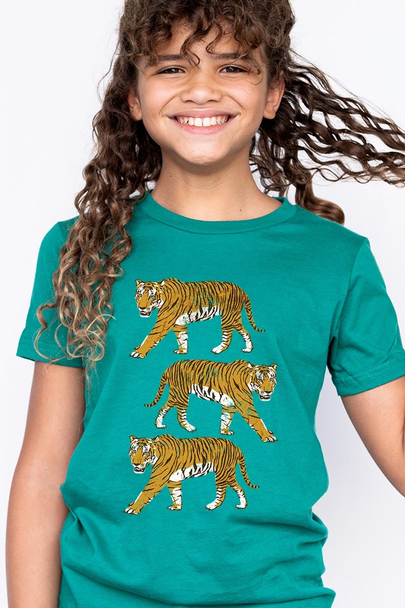 US3001Y-E3104Z Retro Tigers Kids Graphic Tee $11