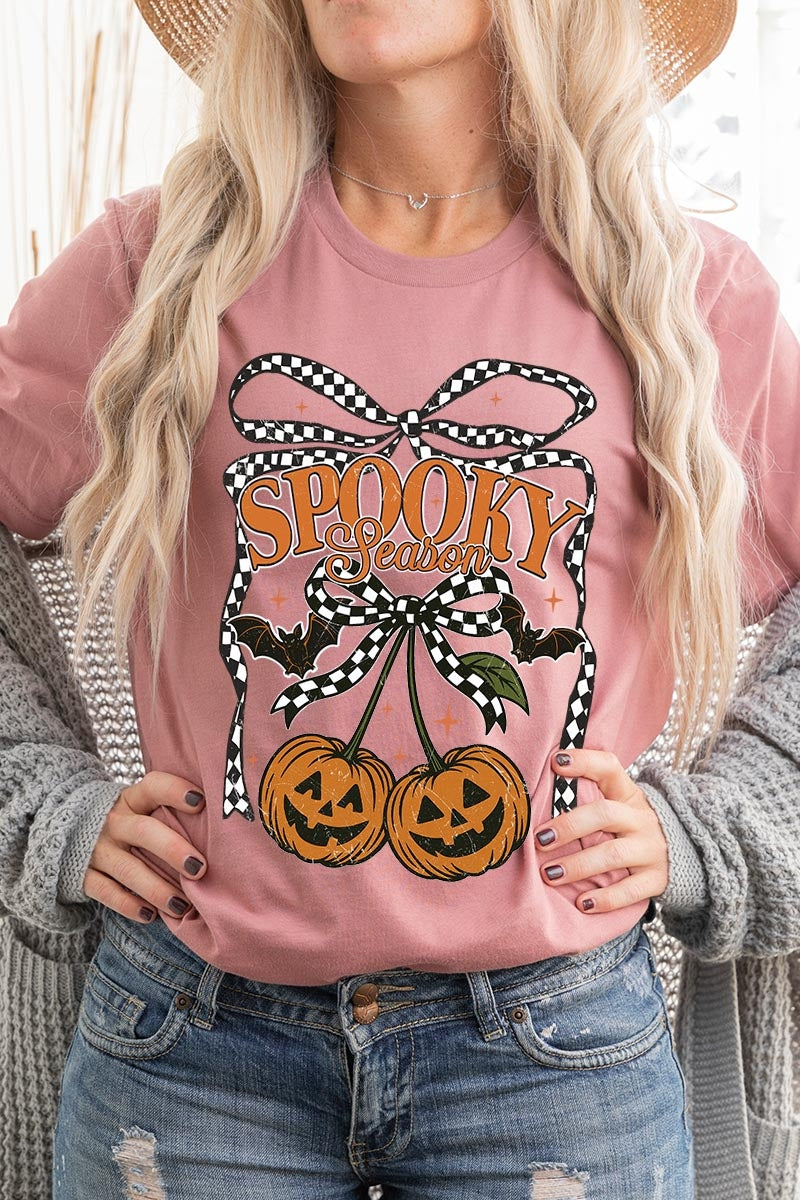 US3001P-E3085 Pumpkin Cherries Graphic Plus Tee $16