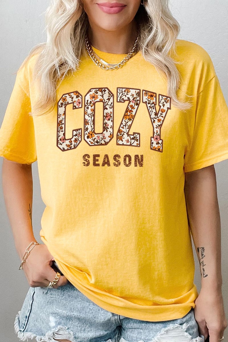 5000P-E3082 Cozy Season Graphic Plus Heavy Cotton Tee $12.75
