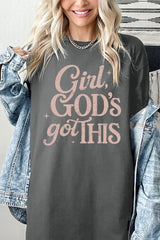 5000-E3102 Girl, Godu2019s Got This Graphic Heavy Cotton Tee $9