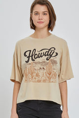 CTS-E3095 Howdy Desert Western Graphic Relaxed Crop Top $11