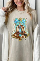 5000-E3184 Turquoise Christmas Tree Graphic Heavy Cotton Tee $9