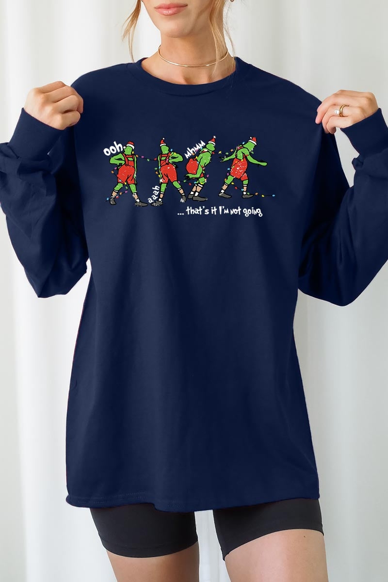 UL240-E3203 Grinch Funny Christmas Graphic Long Sleeve Tee $13.75