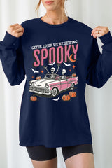 UL240-E3142 Spooky Skeleton Graphic Long Sleeve Tee $13.75