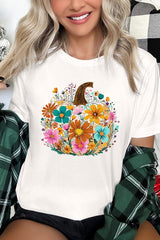 US3001P-E3118 Floral Pumpkin Graphic Plus Tee $16