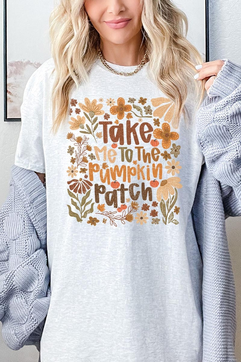 5000P-E3136 Take Me To The Pumpkin Patch Plus Heavy Cotton Tee $12.75