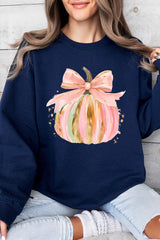 UL180-E3083 Brushstroke Pumpkin Graphic Sweatshirt $20