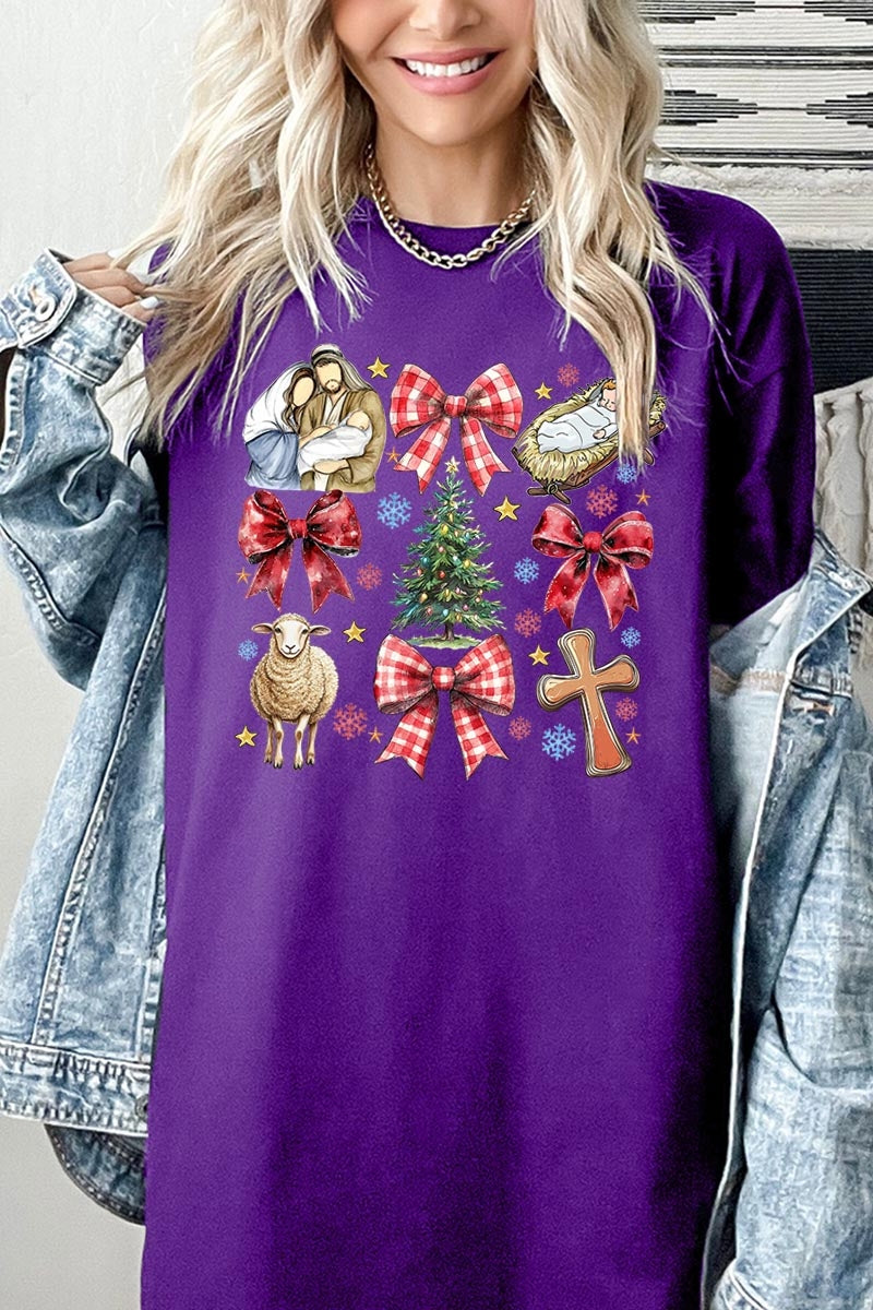 5000P-E3219 Nativity Scene Christmas Graphic Plus Heavy Cotton Tee $12.75