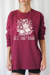 UL240P-E3116 God Is Good Floral Graphic Plus Long Sleeve Tee $17