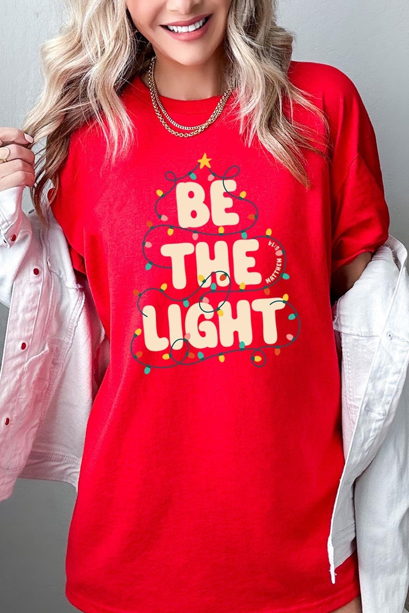 5000P-E3202 Be the Light Christmas Graphic Plus Heavy Cotton Tee $12.75