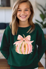 UL180B-E3083Z Brushstroke Pumpkin Kids Graphic Sweatshirt $20