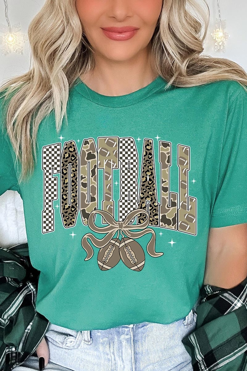 US3001P-E3132 Camo Football Graphic Plus Tee $16