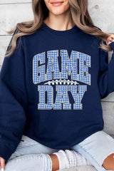 UL180-E3130 Blue Gingham Game Day Graphic Sweatshirt $20