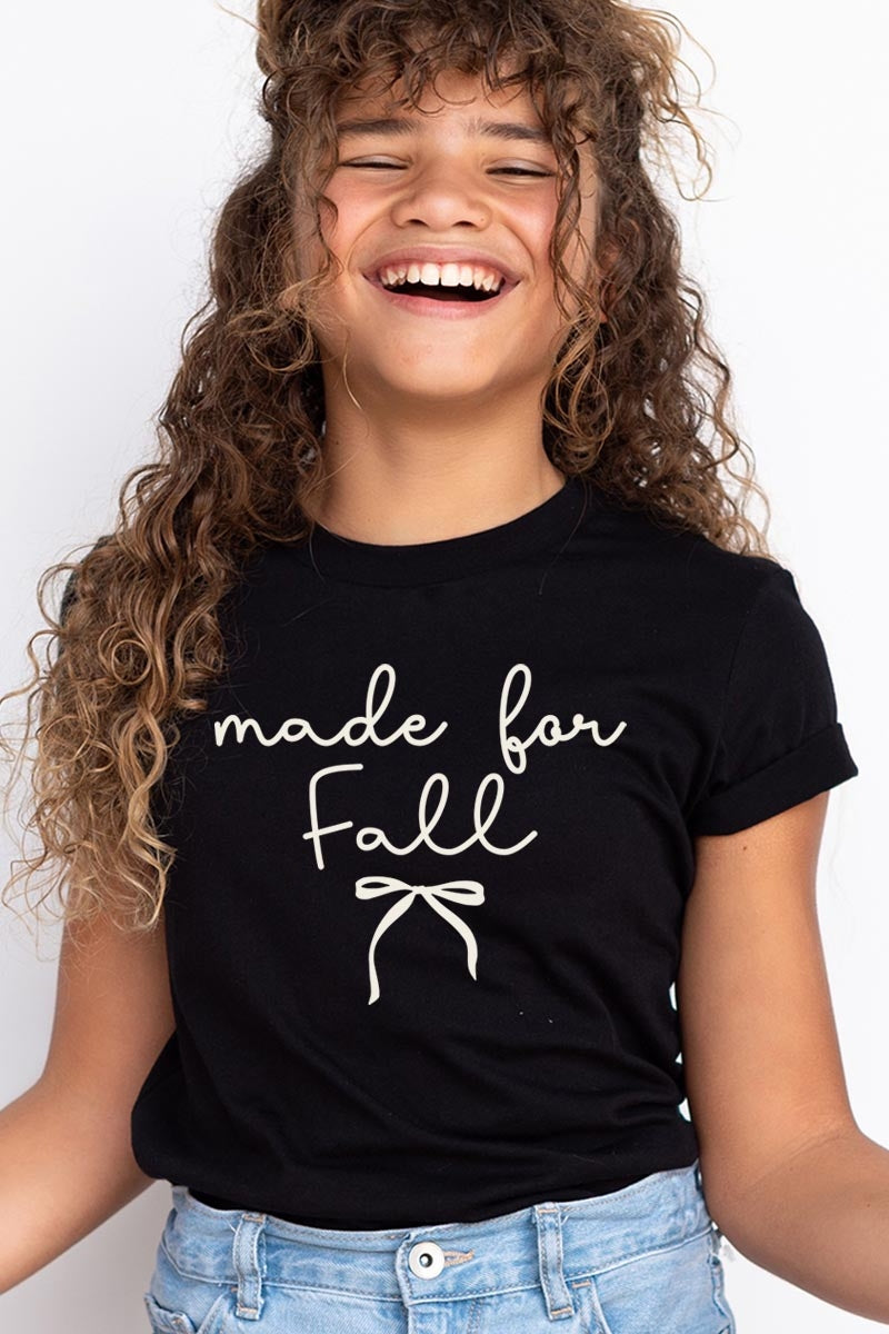 US3001Y-E3151Z Made For Fall Kids Graphic Tee $11