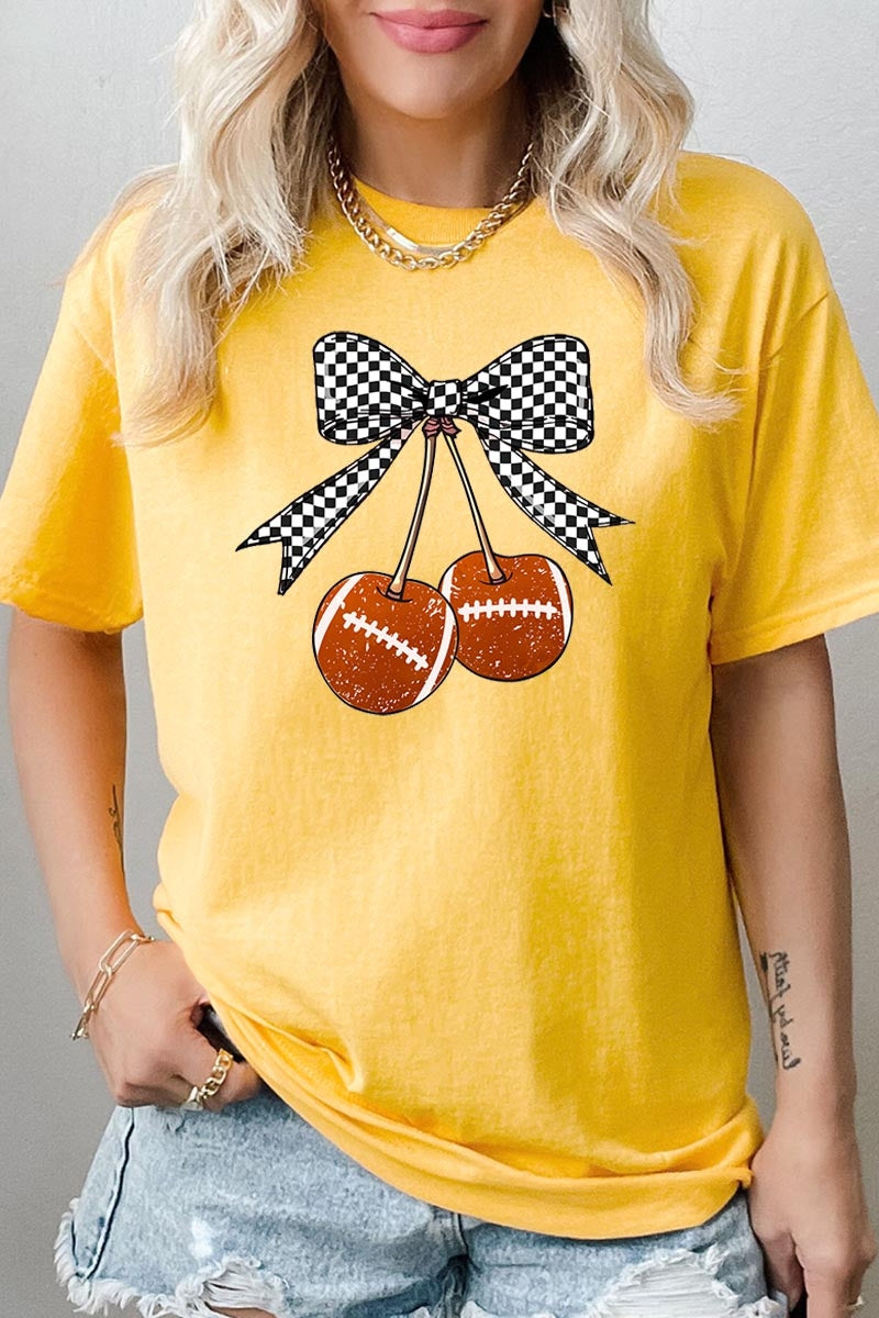 5000P-E3055 Football Cherries Graphic Plus Heavy Cotton Tee $12.75