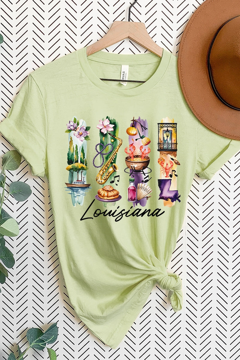 US3001-E3061LA Louisiana State Brushstroke Graphic Tee $12.5