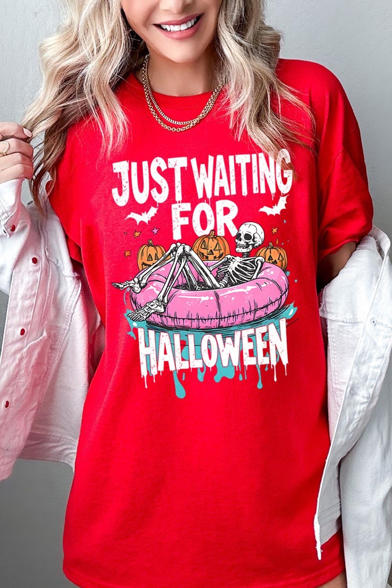 5000P-E3138 Just Waiting For Halloween Plus Heavy Cotton Tee $12.75