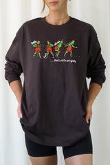 UL240-E3203 Grinch Funny Christmas Graphic Long Sleeve Tee $13.75