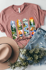 US3001-E3061CO Colorado State Brushstroke Graphic Tee $12.5